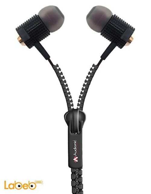 Audionic Earphone Zipper - 1.2m length - 10m Range- Black - ZE-15
