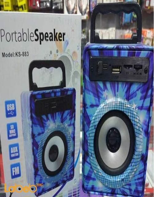 Portable Speaker wireless -5 watt - blue design - KS-883 model
