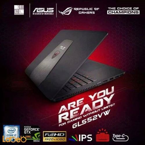 Asus Gaming Laptop ROG - i7 - 16GB - 15.6 inch - Black - GL552VW