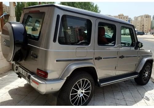 Mercedes G500 Class 2020 for monthly rent, 8 cylinders, silver