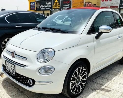Fiat C500 2019 for daily rent, 4 cylinder, white
