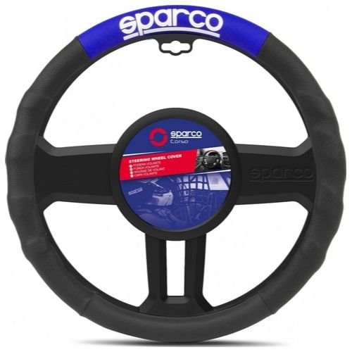 Sparco Steering Wheel Cover, Black and Blue