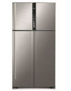Hitachi Refrigerator, Two Doors, Top Mount Freezer, 33 Cu Ft, Silver