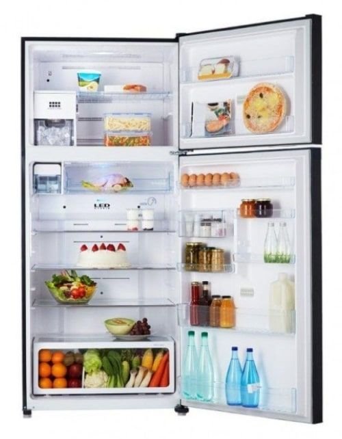 Toshiba Refrigerator with Top Freezer, Two Doors, 25 Feet, Navy