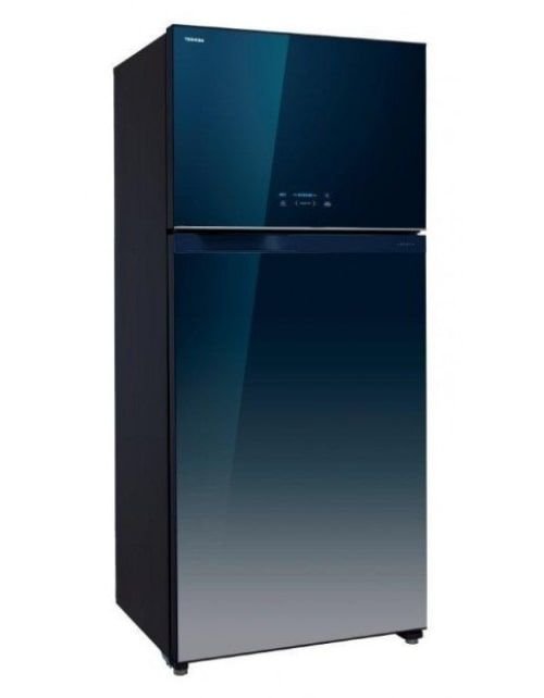 Toshiba Refrigerator with Top Freezer, Two Doors, 25 Feet, Navy