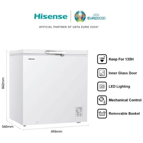 Hisense Chest Freezer with Cover, 14.3 Cu. Ft., White