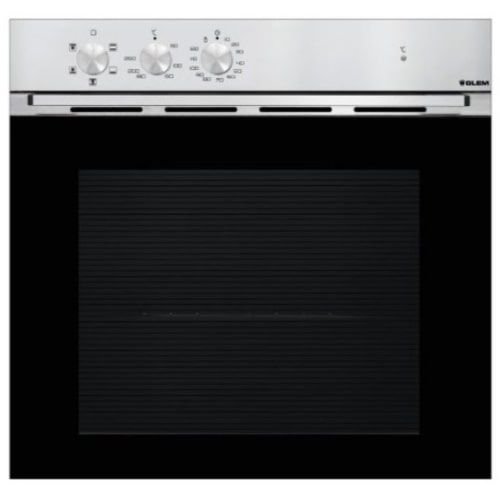 Glemgas Built-in Electric Oven, 60 cm, Black/Silver