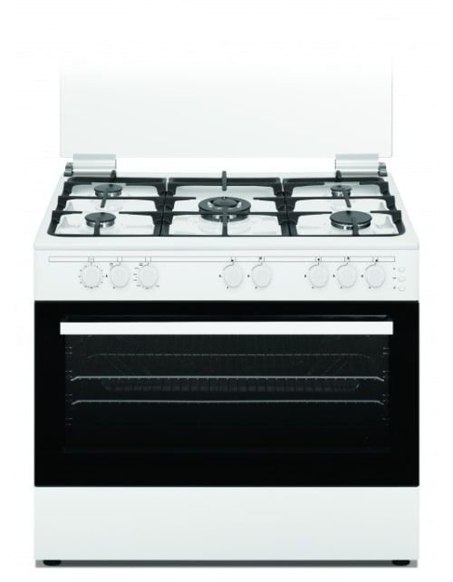 Wansa Gas Cooker & Oven, 5 Burners, 90 x 60 cm, White