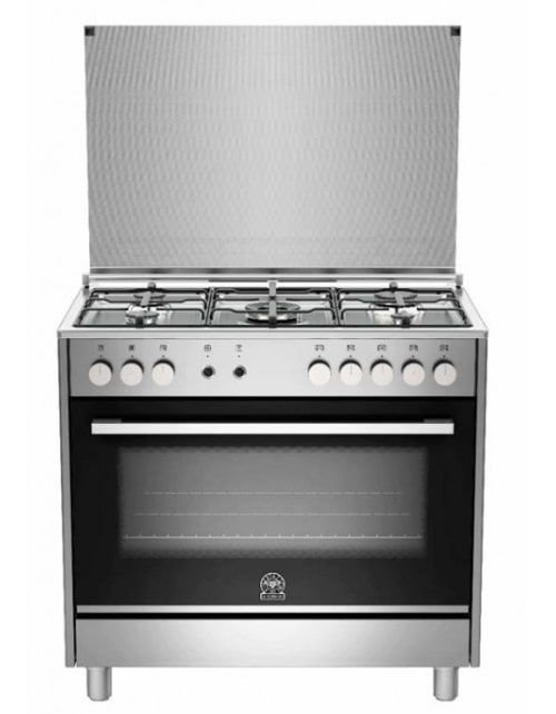 Lagermania Gas Cooker & Oven, 5 Burners, 90 x 60 cm, Silver