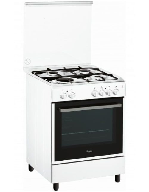 Whirlpool Gas Oven and Cooker, 60 x 60 cm, 4 Burners, White