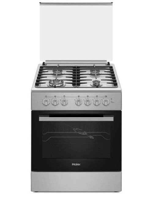 Haier Gas Cooker & Oven, 4 Burners, 60 x 60 cm, Stainless Steel