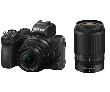 Nikon Z50 Digital Camera, With 16-50 & 50-250mm Lens, 4K, Black