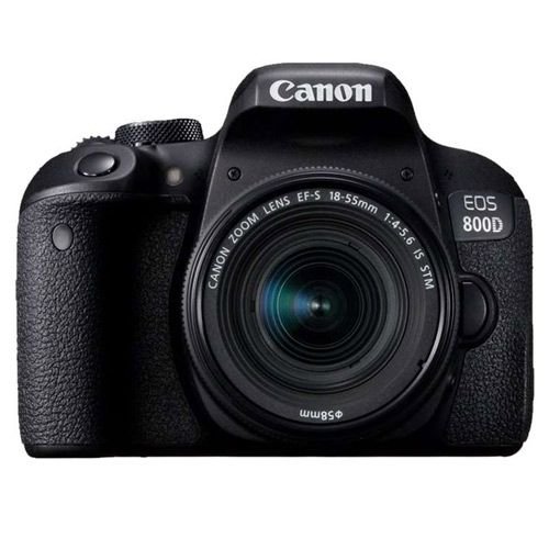 كاميرا كانون EOS 800D، عدسة 18-55 ملم، 24.2MP، وايفاي، أسود