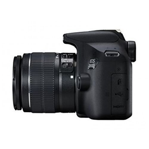 كاميرا رقمية كانون EOS 2000D، مع عدسة 18-55 مم، وايفاي، أسود