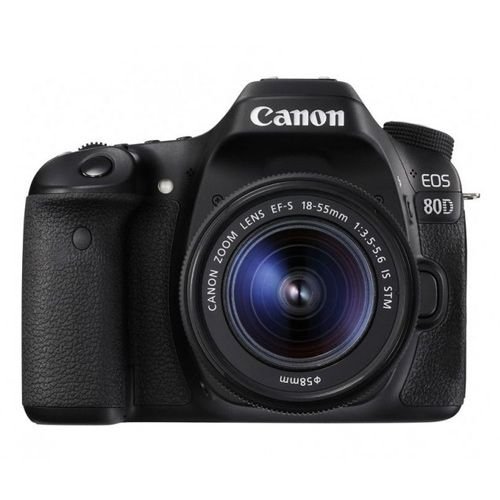 كاميرا كانون EOS 80D، مع عدسة 18-55 ملم، دقة 24.2MP، أسود