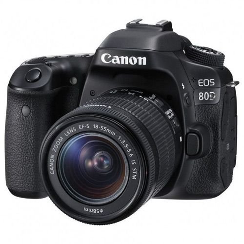 كاميرا كانون EOS 80D، مع عدسة 18-55 ملم، دقة 24.2MP، أسود