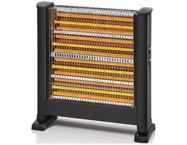Wansa Electric Heater 2200W, 4 Heating Elements, Black