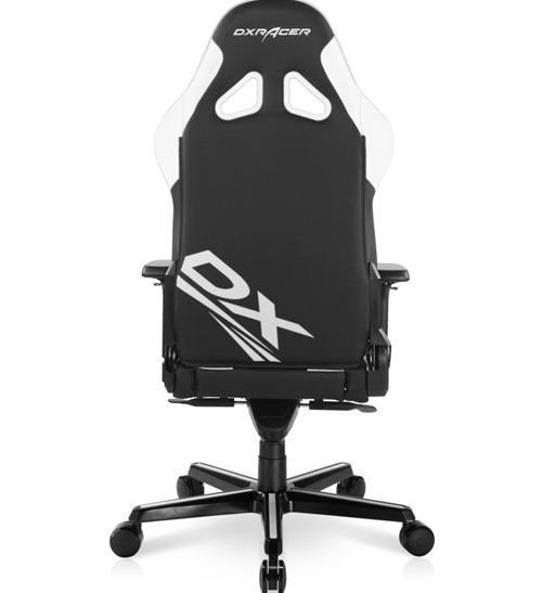 DXRacer G Series Gaming Chair, Adjustable, PVC Leather, Black & White