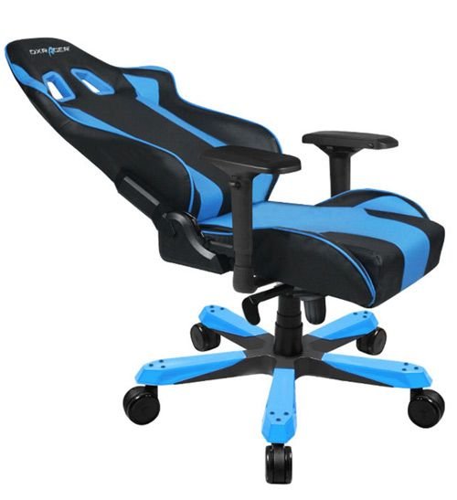 كرسي ألعاب DXRacer King، جلد PU، إطار فولاذ، أسود وأزرق