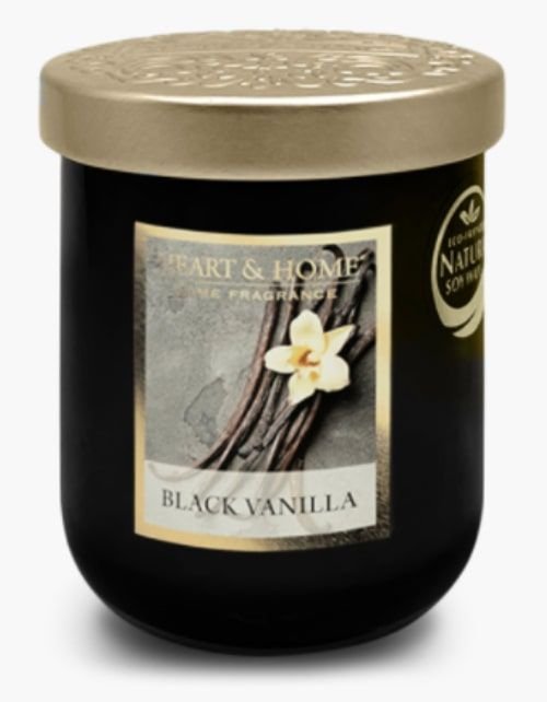 Heart and Home Black Vanilla Scented Candle, 115 g