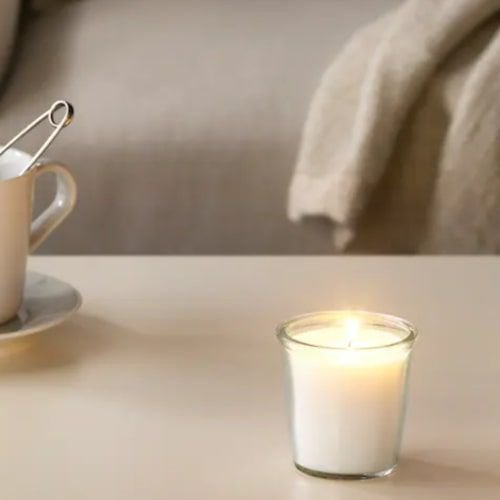 Ikea vanilla and sea salt scented candle, 7 cm