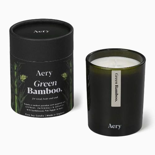 Aery Green Bamboo Scented Candle, 200 g