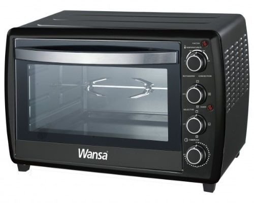 Wansa Electric Oven, 70 Liter, 2200 Watt, Black
