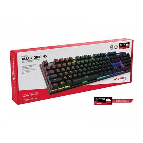 HyperX Alloy Origins Gaming Keyboard, Mechanical, RGB Lights, Black