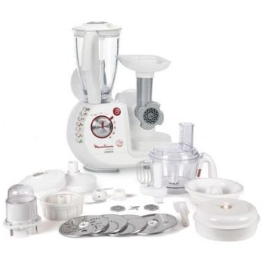 Moulinex food processor with meat mincer, 900W, white