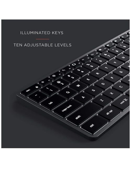 لوحة مفاتيح ساتيشي X1, لاسلكية, مفاتيح مضيئة, رمادي