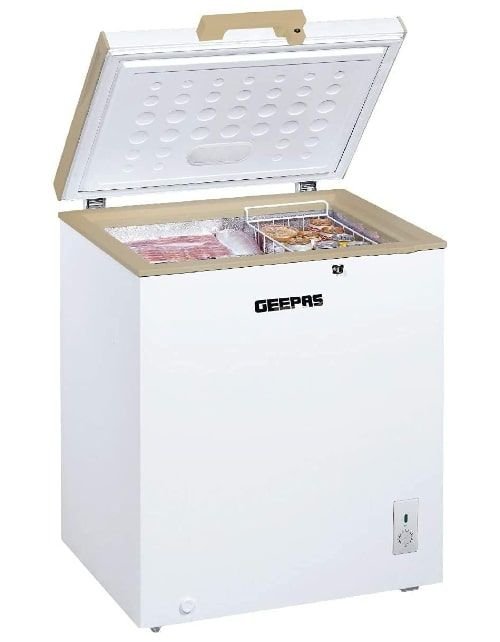 Geepas Chest Freezer, 5.1 Cubic Feet, 145 Liters, White