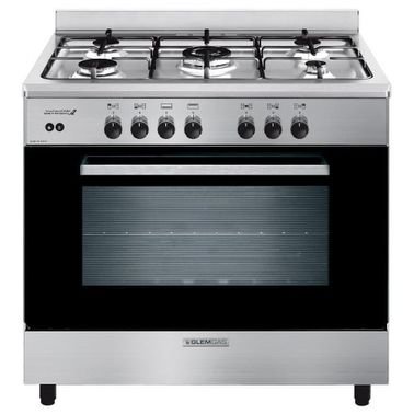 Glem Gas Oven with Gas, 90 x 60 cm, 5 Burners, Silver
