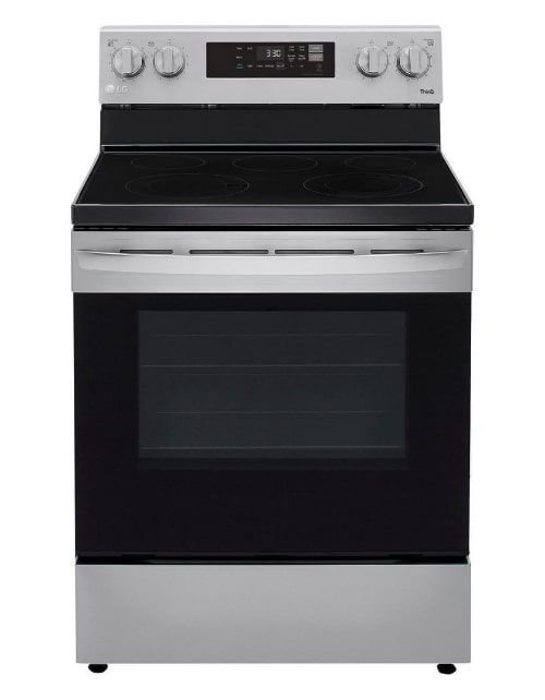 LG Electric Stove with Oven, 4 Cooking Burners and 1 Hot Burner, Stainless Steel