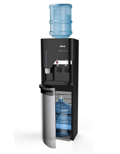 Dora Water Dispenser, 2 Taps, Hot & Cold, Black Color