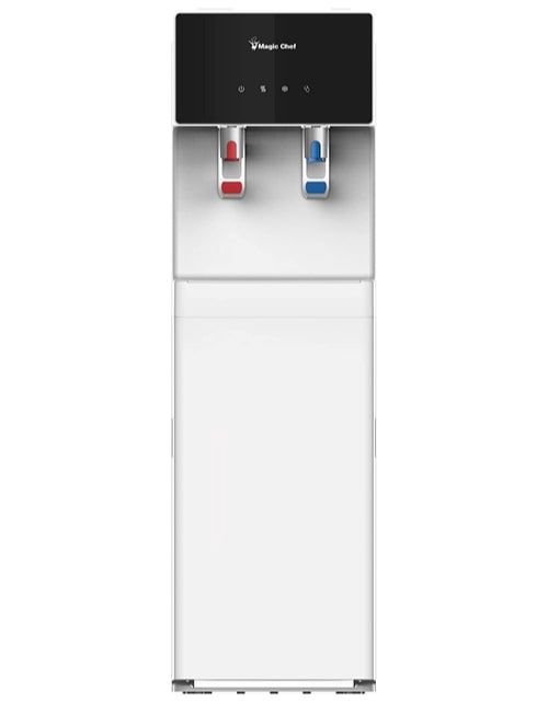 Magic Chef Bottom Loading Water Dispenser, 2 Taps, Hot & Cold, White Black