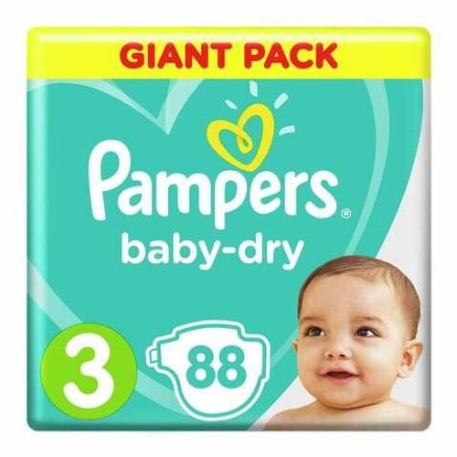 Pampers Baby-Dry Diapers Size 3 Medium Mega Pack 88 diapers