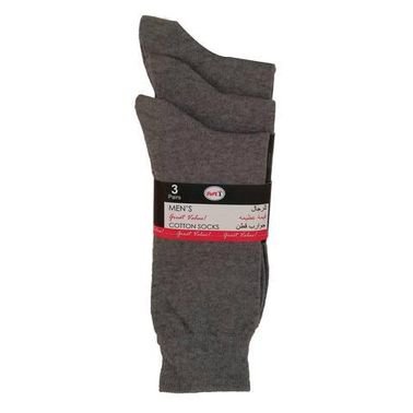 First 1 men's great value cotton socks 43-45 - grey x 3