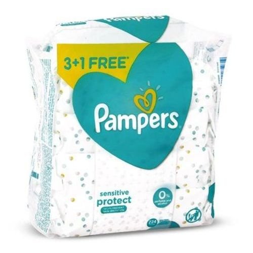 Pampers sensitive protect baby wipes 56 x 3 +1 free