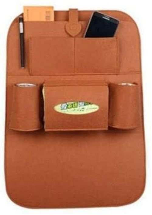 Generic Brown Color Auto Car Seat Back Multi-Pocket Hanging Storage Bag Organizer Holder Accessory