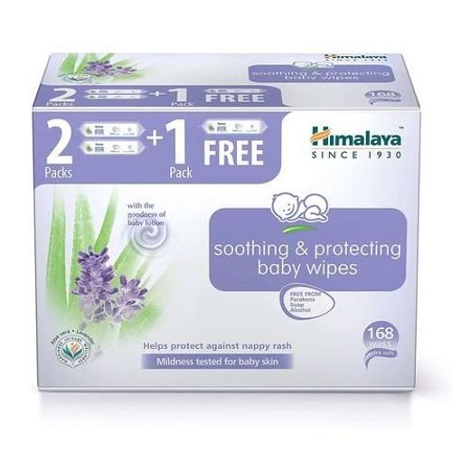 Himalaya soothing & protecting baby wipes × 56 pieces × 2 + 1 free
