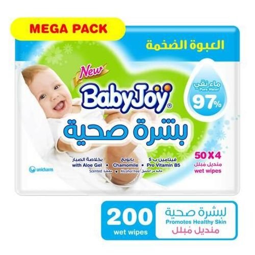 Babyjoy mega pack healthy skin wet wipes 50 x 4