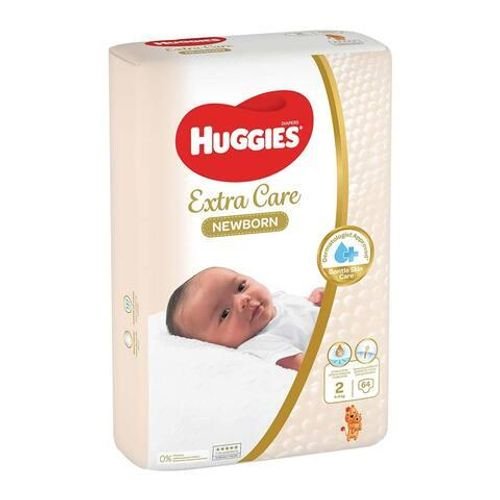 Huggies 2- extra care new born diapers - size 4-6kg - 64peics