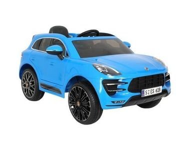 Roll Play Porsche Macan Truck Ride On Toy, 12V, RC, Blue