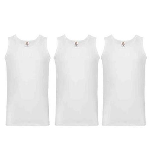 Fruit Of The Loom Men's Undershirt Vest Size Small 3 Pieces White