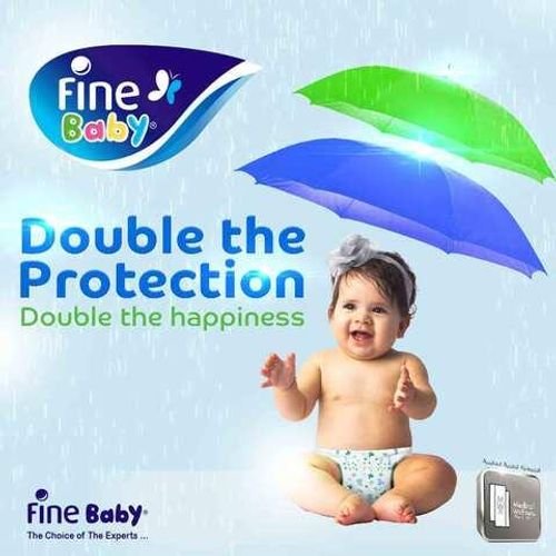 Fine Baby Diapers Size 4 Large 7-14 Kg Jumbo Pack 44 Diapers