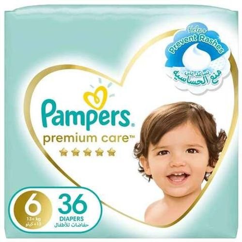 Pampers Premium Care Diapers Size 6 Extra Large 13+ Kg Giant Pack 36 Diapers