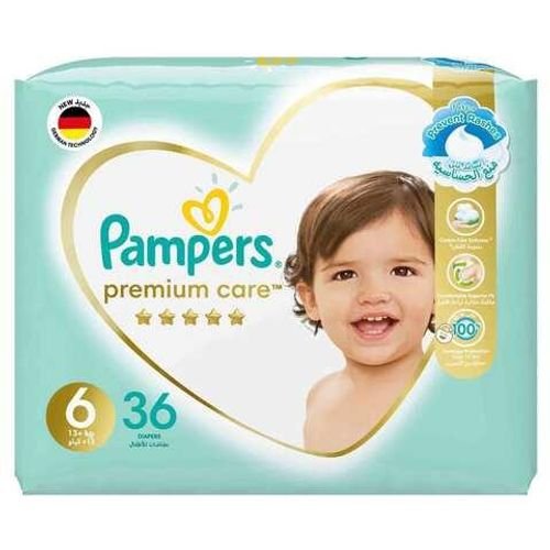 Pampers Premium Care Diapers Size 6 Extra Large 13+ Kg Giant Pack 36 Diapers