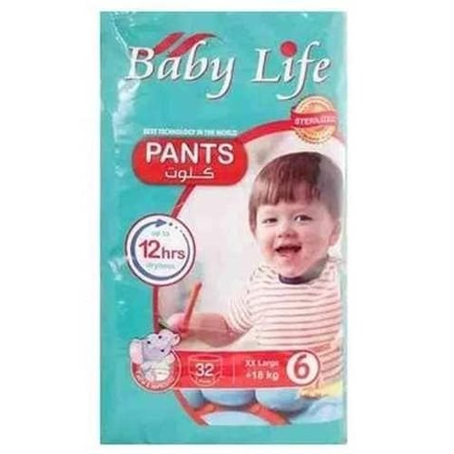 Baby Life Diapers Pants Xxl Size 6 From + 18 Kg 32 Diapers