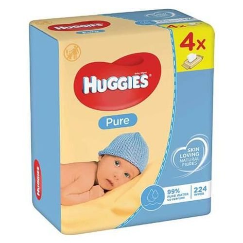 Huggies Baby Wipes Pure Quad 56 Ply 4 Pieces