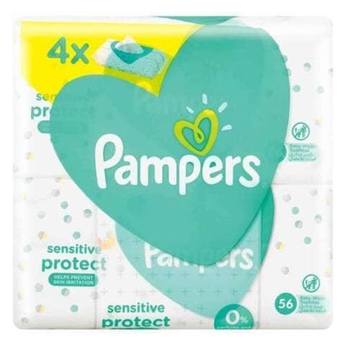 PAMPERS SENSITIVE PROTECT BABY WIPES 4X 56